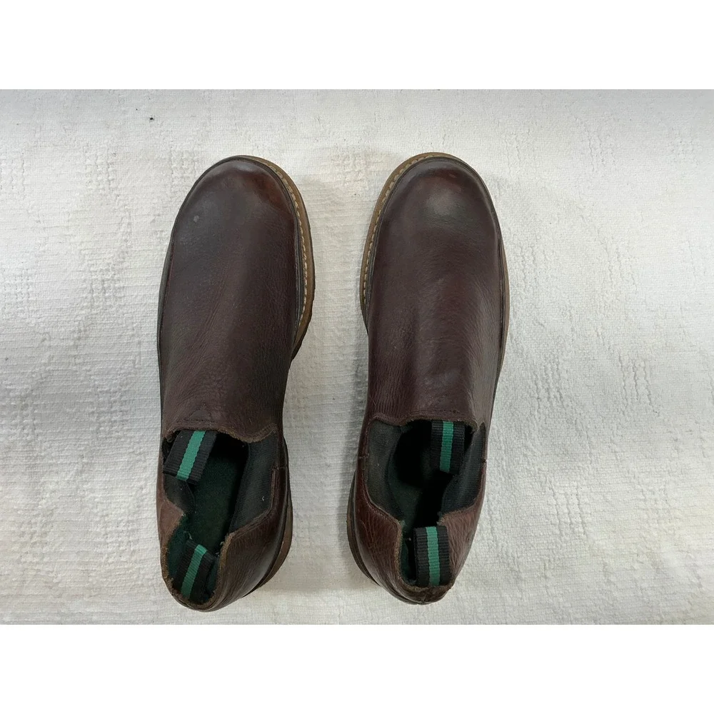 Georgia Boot Romeo Mens 12‎ Dark Brown Leather Slip On Work Shoes GR262 Lug Sole
